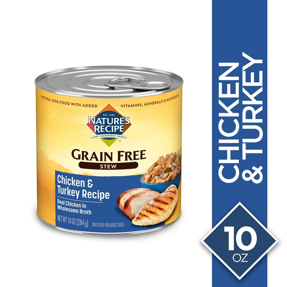 Nature's Recipe Grain Free Chicken & Turkey Stew Wet Dog Food, 10-Ounce