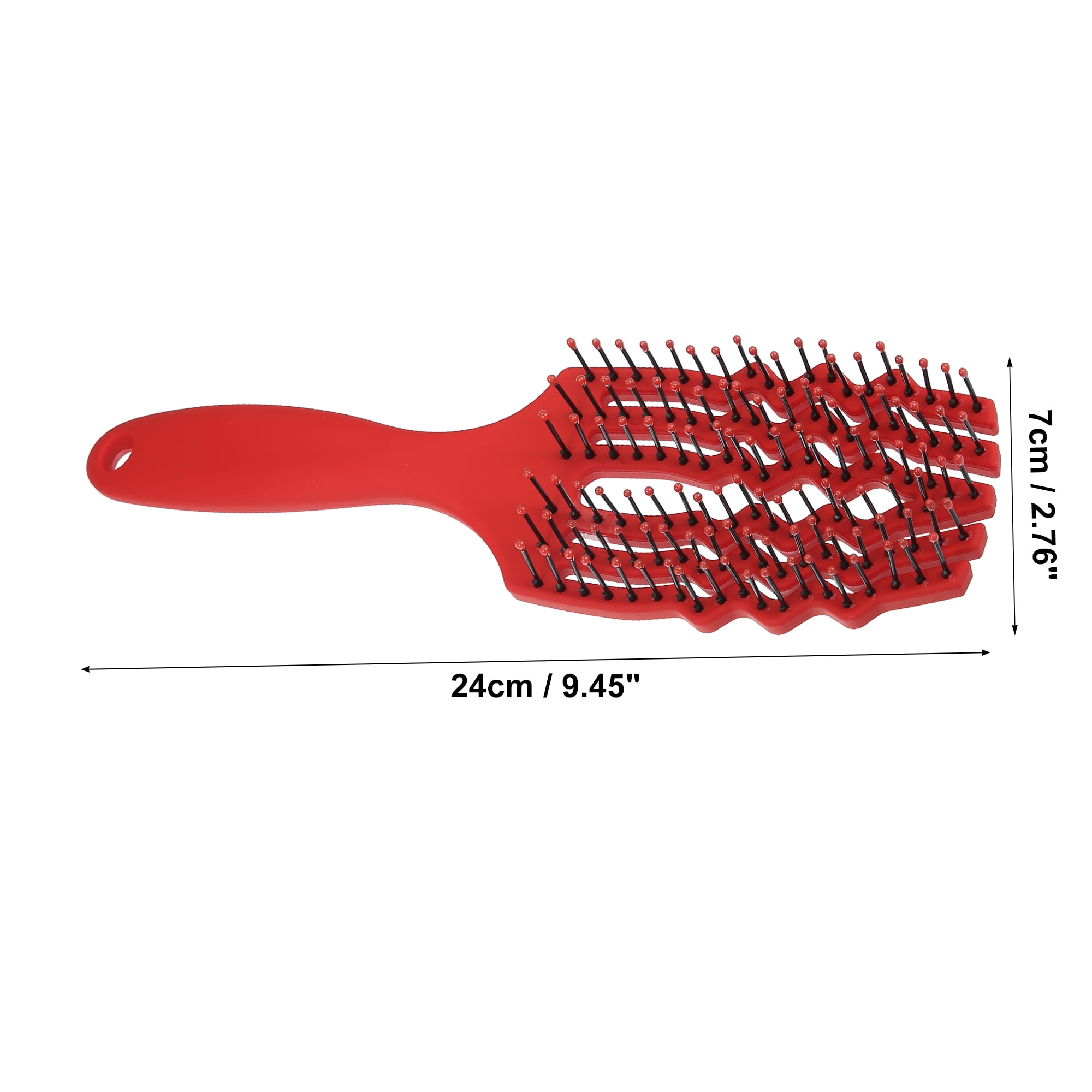 Unique Bargains 1Pc Tangle Hair Brush Paddle Detangler Hair Comb for All Hair Types Red
