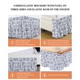 thumbnail image 5 of Vintage Blue Floral Bed Skirt California King Size 18" Drop Farmhouse Flower Pastoral Style Ruffled Wrap Around Bed Skirts Adjustable Elastic Bedskirt Dust Ruffle for California King Size Bed, 5 of 7