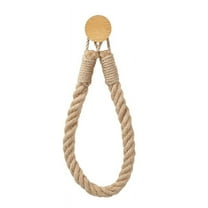 Kraoden Rattan Toilet Paper Holder, Boho Rope Wood Hanging Tissue Rolls Paper Holder Wall Mounted, Rustic and Natural Unique Bathroom Accessories