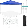 thumbnail image 3 of Pop Up Canopy,10x10ft 1-Person Setup Pop Up Canopy Tent,Portable Shelter with Netting,Roller Bag,Height Adjustable Sun Shade for Parties,Camping,Events, 3 of 7