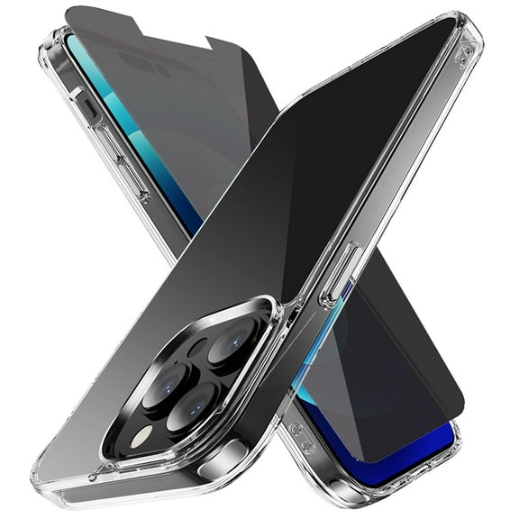 TASHHAR iPhone 14 Pro Case with Privacy Screen Protector Reinforced Corners Anti Scratch Transparent Shockproof Durable Non-Yellowing Crystal Clear Case for iPhone 14 Pro 6.1 inch 2022 Phone
