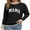 02 Black, variant on MAMA Graphic Sweaters for Women 2025 Mother's Day Lightweight Knitted Sweaters Crew Neck Long Sleeve Pullover Sweatshirts Tops Shermie