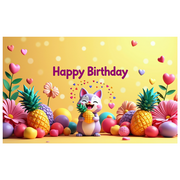 LUUFILx Panda Birthday Backdrop Banner for Kids Party Supplies Happy Birthday Decorations with Balloons and Flowers Party Decor Background Props