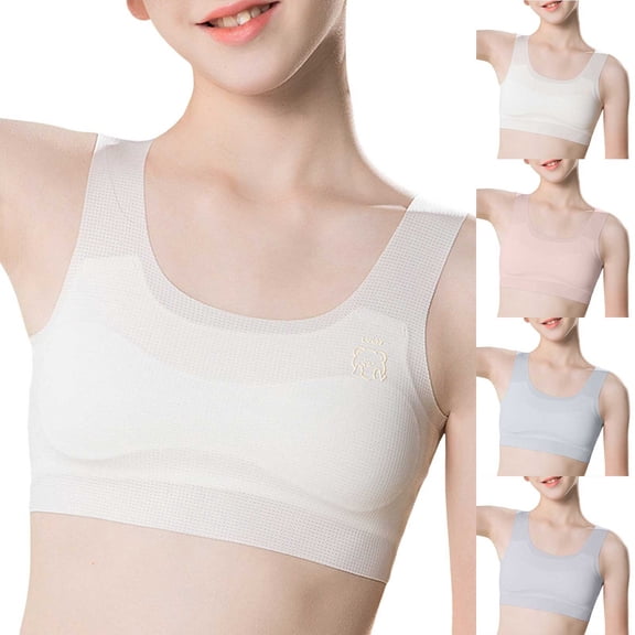 CAIXIA Girls Sports Bras Size 9-10 Kids Seamless Girls Sports Bra Crop Top Camisole Style Lightweight Training Teen Athletic Wear,9-12