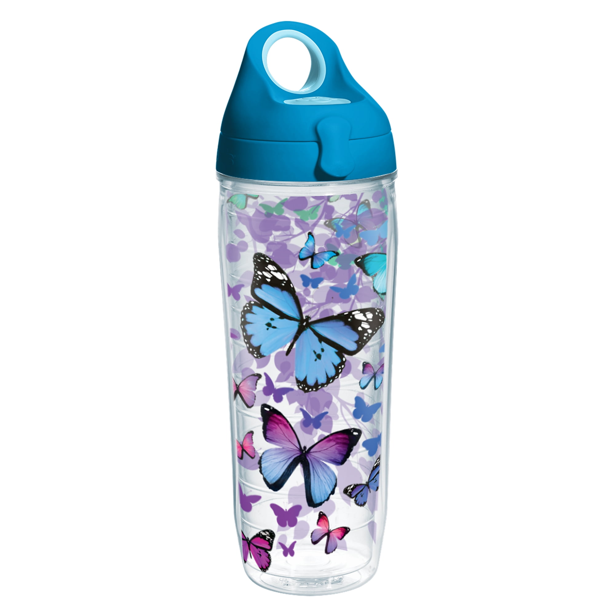 Blue Endless Butterfly 24 oz Water Bottle with lid
