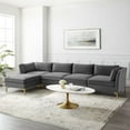 thumbnail image 3 of Sectional Sofa Set, Velvet, Grey Gray, Modern Contemporary Urban Design, Living Lounge Room Hotel Lobby Hospitality, 3 of 10