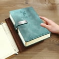 thumbnail image 6 of ROLKFUK A5 Notebook, Thick Heavy Duty Journal, 80g No Bleed Through Paper, Lay Flat 180°, Faux Leather Matte Cover, Portable for Office Travel, Light Blue, 6 of 9