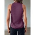 thumbnail image 3 of Womens Pleated Tank Tops V Neck Casual Sleeveless Blouses Summer Basic Vest Shirt Purple S, 3 of 4