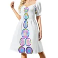 thumbnail image 3 of Vestido de manga corta con estampado de división celular, vestidos de verano, vestidos de mujer, vestidos de mujer de lujo, 3 of 7