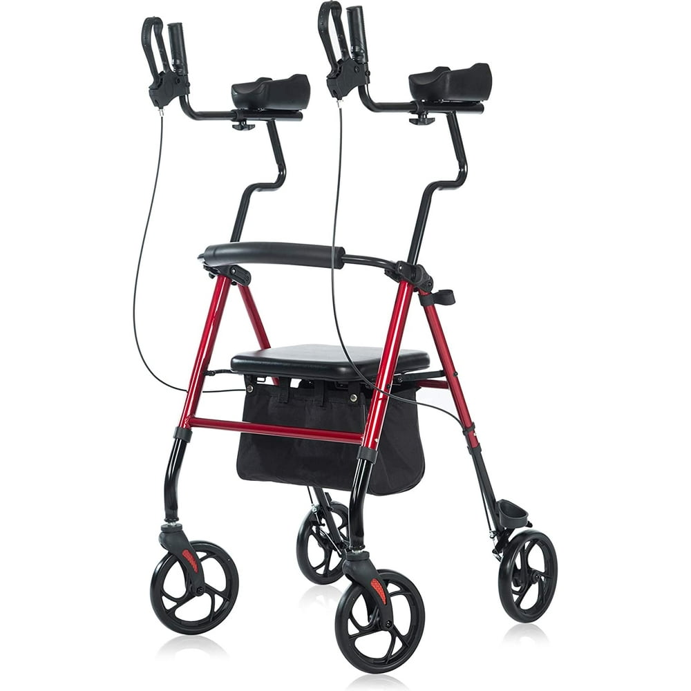 ELENKER Upright Walker, Forearm Rollator Walker Stand Up Rolling Walker