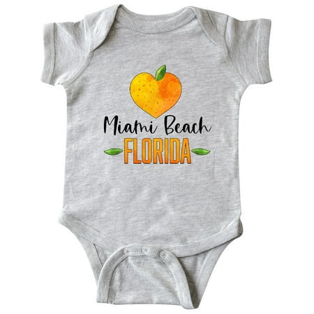 

Inktastic Miami Beach Florida Orange in Heart Gift Baby Boy or Baby Girl Bodysuit