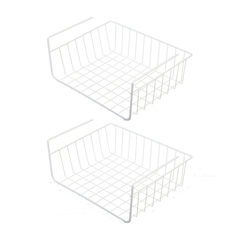 2 Pack Under Shelf Wire Basket Hanging Storage Baskets Under