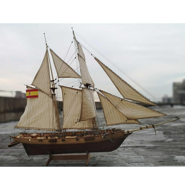 Old Wooden Model Boat , Wooden Sailing Boat Model, Ship Model