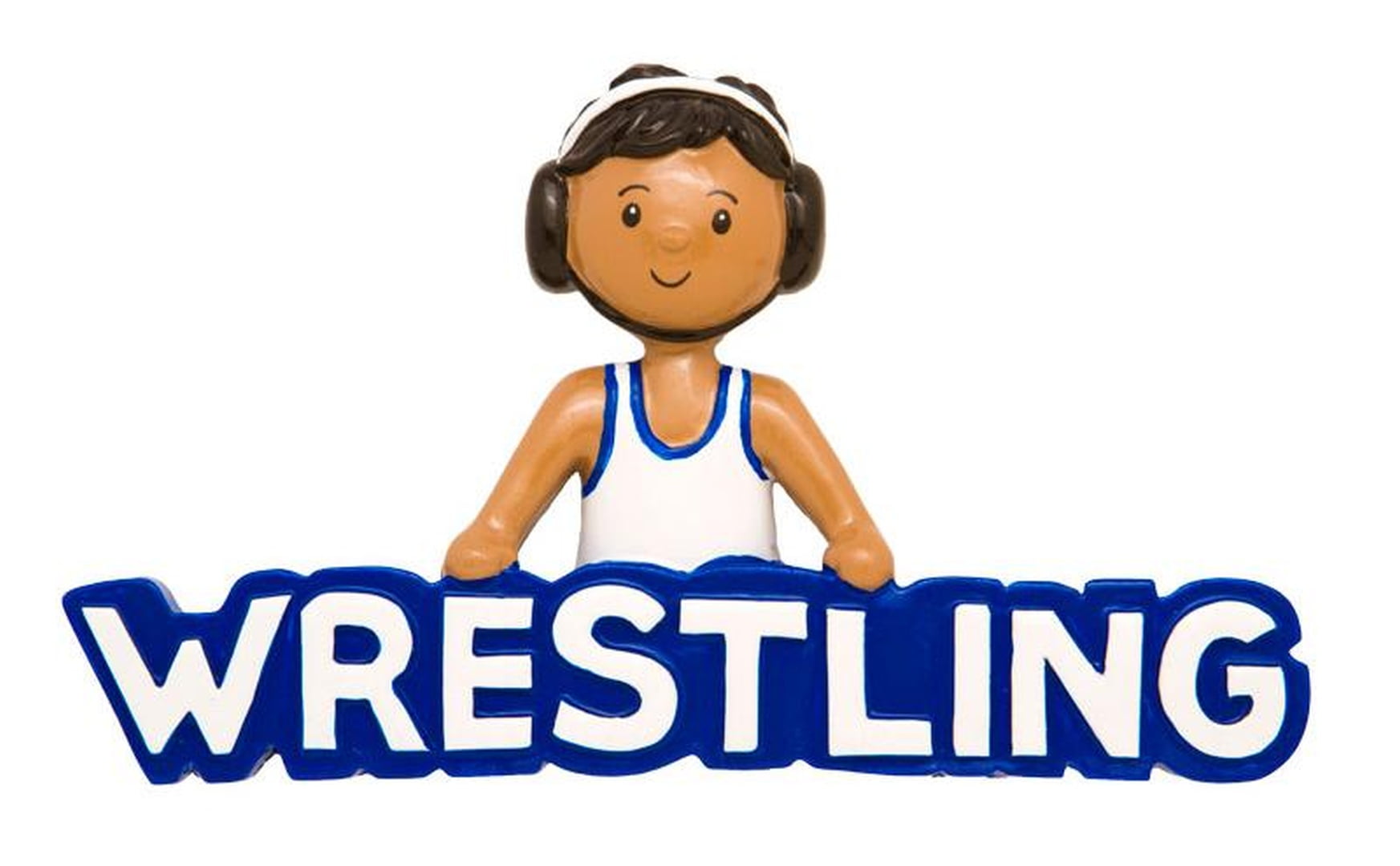 African American Wrestler Wrestling With Headgear Christmas Ornament