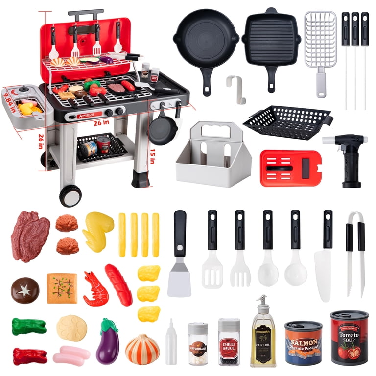 Kids BBQ Grill Playset with Smoke and Sound Effects - 43 Pieces photo 7