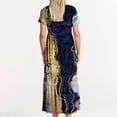 thumbnail image 3 of Plus Size Maxi Dress for Women 2024 Summer Fashion Casual Short Sleeve Crewneck Dress Casual Flowy Tiered Maxi Beach Dress With Pockets Gradient Print Dress Gift for Women on Clearance!, 3 of 5
