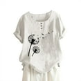 thumbnail image 1 of Birdeem Mode Femme Blouse à Manches Courtes Col Rond T-Shirt Imprimé Hauts Amples, 1 of 1