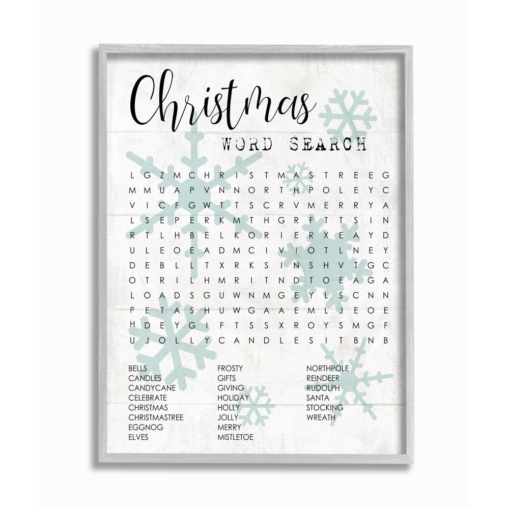 Stupell Indtries Winter Holiday Word Search Activity Christmas Phrases  Framed Wall Art Design by Daphne Polselli, 11" x 14", Gray Framed -  Walmart.com