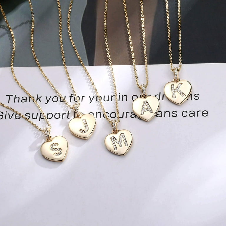 High Quality Women Initial Letter Necklace Gold Charm Pendant