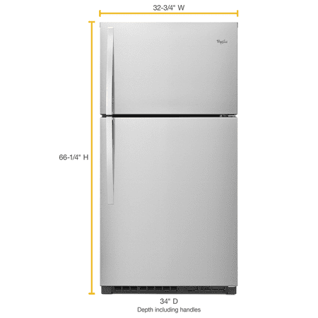 Whirlpool - 21.3 Cu. Ft. Top-Freezer Refrigerator - Monochromatic Stainless Steel