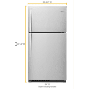 Whirlpool 33 Inches 21 cu ft Top Freezer Refrigerator in Monochromatic Stainless Steel