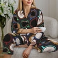 thumbnail image 6 of Pajama Sets for Women 2 Pcs, Colourful Mug Coffee Print Button Down Long Sleeve Sleepwear Lounge PJ Sets, 6 of 6