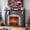 A# Blue & Brown, variant on BOSHIRO 44" LED Electric Fireplace with Mantel, White Entertainment Center with 23" Red Brick Insert for Living Room or Bedroom
