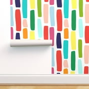 Peel-and-Stick Removable Wallpaper Color Modern Abstract Stripes Brush