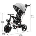thumbnail image 4 of Triciclo para bebés UBRAVOO, cochecito de bicicleta de empuje 6 en 1 con toldo de 18 a 60 m, 4 of 7