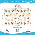 thumbnail image 2 of Cute Cartoon Pug Hooded Bath Towel，60"x35" for Ages 3 To 12 Kids, Quick Dry Lightweight Soft Microfiber Hood Beach Towel Cover Up for Kids, 2 of 7