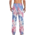 thumbnail image 7 of Men's Pajama Pants with Pockets Sleepwear Lounge Pants Stretch Casual Tie Dye 2 Tone Pink Blue 21, 7 of 7
