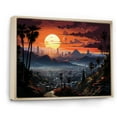 thumbnail image 2 of Designart "Los Angeles in Orange and Grey" Landscapes Floater Framed Canvas Art Print, 2 of 7