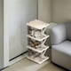 thumbnail image 5 of Organizador plegable de zapatero de plástico para la entrada de la casa Dormitorio | Ahorro de espacio estrecho, Instalación gratuita, Almacenamiento de varios niveles, Ventilado, Ligero, Gris, 5 of 6