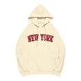 thumbnail image 4 of XIAONU Womens Hoodies Retro Letter Print Hooded Fleece Sweatshirt Peasure Long Sleeve With Pocket Drawstring Hoodie, 4 of 4
