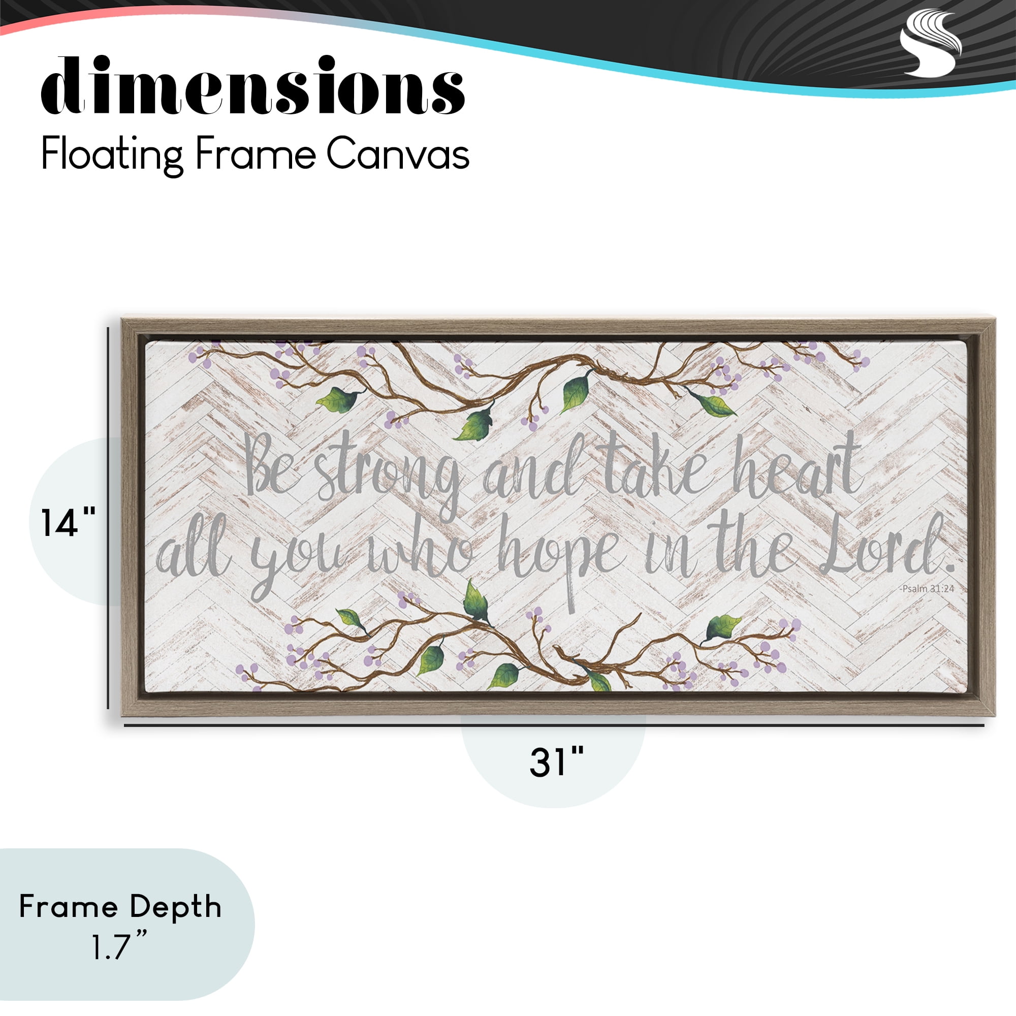 Stupell Industries All You Who Hope Brown Framed Floater Canvas Wall Art, design by Elizabeth Medley