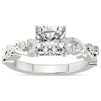 Cushion Shape 2 Carat IGI Certified Lab Grown Diamond Ring | 14K White Gold |Catrina Cutwork Lab Diamond Engagement Ring | FG-VS1-VS2 Quality Friendly Diamonds