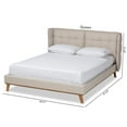thumbnail image 5 of Baxton Studio Gretchen King Size Light Beige Upholstered Platform Wingback Bed, 5 of 20