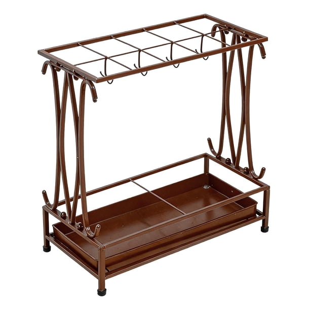 Soporte para paraguas, organizador multifunción, contenedor portátil multiusos Marrón