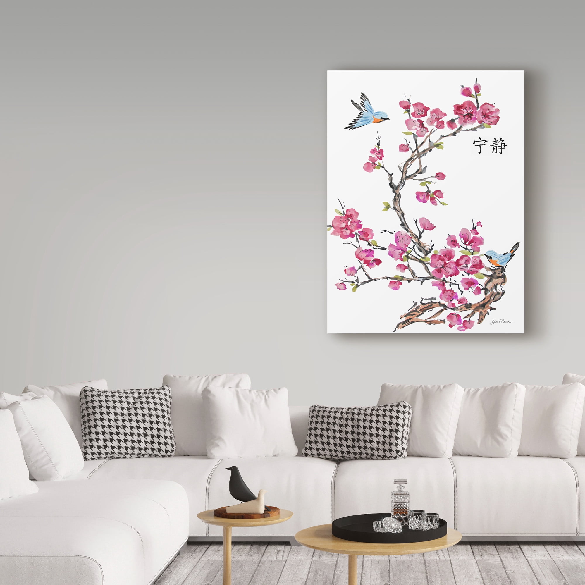 Trademark Fine Art 'Cherry Blossom Serenity Birds' Canvas Art by Jean Plout