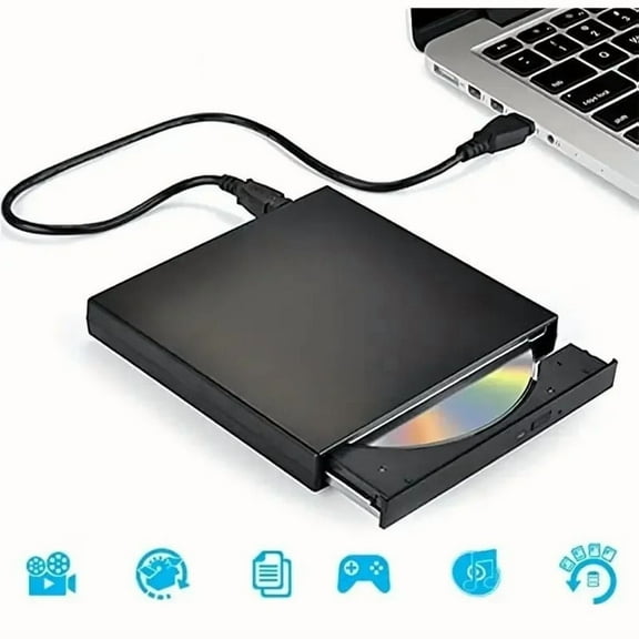 External CD DVD Drive,USB 2.0 Slim Protectable External CD-RW Drive DVD-ROM Player for Laptops ,Portable and Lightweight