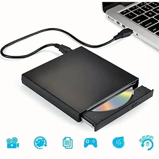 External CD DVD Drive,USB 2.0 Slim Protectable External CD-RW Drive DVD-ROM Player for Laptops ,Wide Compatibility