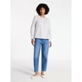 thumbnail image 3 of Time and Tru Women's Embroidered Cotton Button Front Shirt with Long Sleeves, Sizes XS-XXXL, 3 of 6