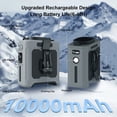 thumbnail image 3 of Ventilador Portátil de Cintura 10000 MAh con Batería Externa, Iluminación LED, Ventilador Cuello Colgante, 5 Velocidades, Potente Flujo de Aire, Ventilador de Refrigeración Verde., 3 of 8