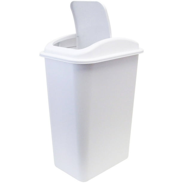 41Quart Waste Basket with Universal Lid, White