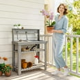 thumbnail image 2 of Outsunny Potting Benches for Outside with Faucet, Removable Sink, Shelves, 2 of 10