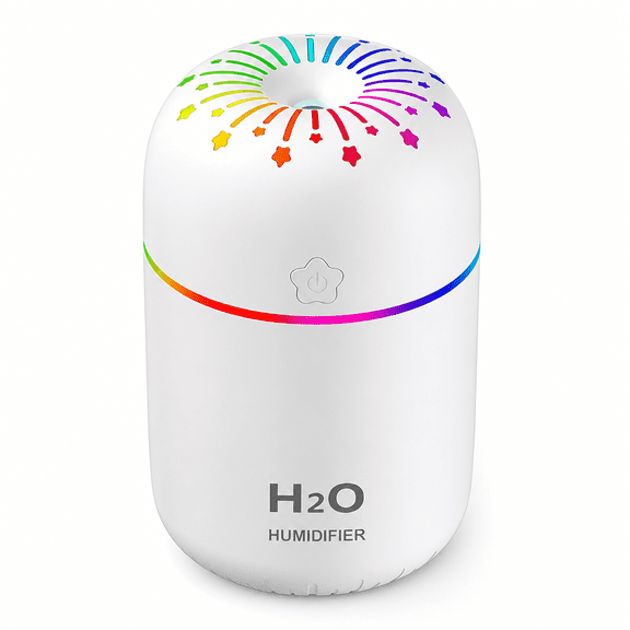 MONTERA Portable Small Cool Mist Humidifiers Vaporizer,300 ml Water Tank,7 Color LED Lights,Super Quiet,Automatic Shut-Off,for Home Car Bedroom Office Desktop
