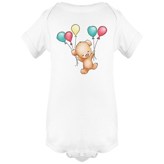 Baby Bear Flying Balloons Bodysuit Infant -Image by Shutterstock, 6 Months