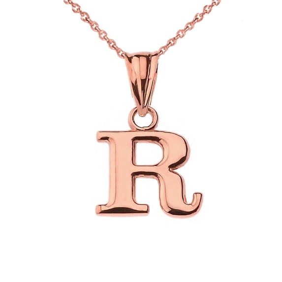 INITIAL PENDANT NECKLACE IN ROSE GOLD