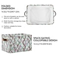thumbnail image 2 of 1-Pack Square Closet Organizers with Handles Open Basket Bins Mint Green Vines Storage Basket for Home Office, 2 of 7